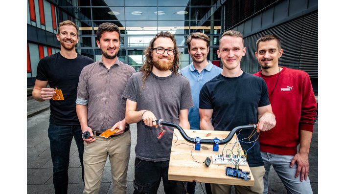 Das Projektteam: v.l. Moritz Schmidt, Kevin Krüger, David Petersen, Matthias Böhmer, Marvin Reuter, Joel Neumann.