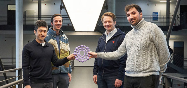 Die Forschungsgruppe der TH Köln des DREAM-Projekts: Prof. Dr. Hoai Viet Nguyen, Vimal Seetohul, Prof. Dr. Matthias Böhmer und Selim Perk. (Bild:Monika Probst/TH Köln)