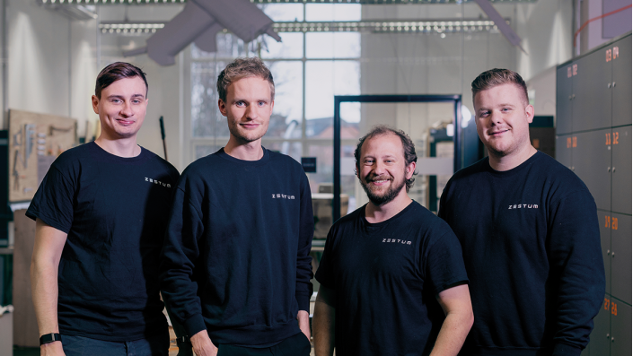 Das Zestum-Team (v.l.): Levin Vonester, Salomo Bertram, Jasmin Blekic und Samuel Wiebe. 