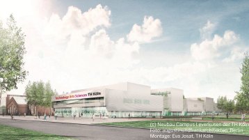 Fotomontage: Neubau Campus Leverkusen der TH Köln (Bild: augustinundfrankarchitekten, Berlin - Montage: Eva Josat/TH Köln)