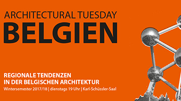 Oranges Hinweisschild mit einem Ausschnitt des Atomiums. (Bild: Fakultät für Architektur/TH Köln) Oranges Hinweisschild mit einem Ausschnitt des Atomiums. (Bild: Fakultät für Architektur/TH Köln)