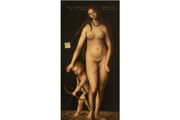 Lucas Cranach der Ältere, Venus und Cupido, 1509, Malerei auf Holz, auf Leinwand übertragen, 213 × 102 cm