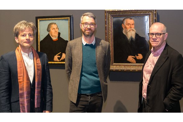 vlnr: Kuratoren der Ausstellung sind die Wissenschaftler des Cranach Digital Archive Prof. Dr. Gunnar Heydenreich (TH Köln) und Daniel Görres, sowie Beat Wismer, Generaldirektor Museum Kunstpalast