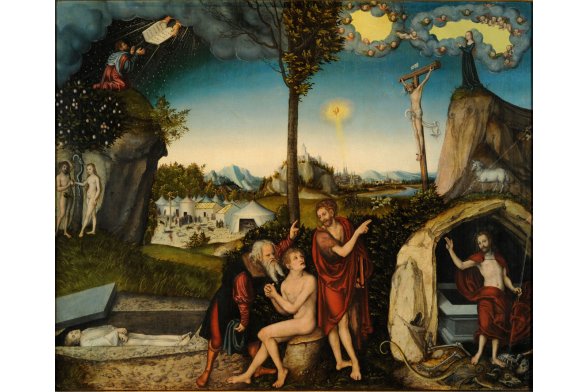 Lucas Cranach der Ältere, Venus und Cupido, 1509, Malerei auf Holz, auf Leinwand übertragen, 213 × 102 cm