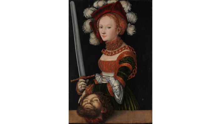 Lucas Cranach der Ältere, Judith mit dem Haupt des Holofernes, um 1530, Malerei auf Holz, 61,9 × 89,5 cm, The Metropolitan Museum of Art, Rogers Fund, 1911