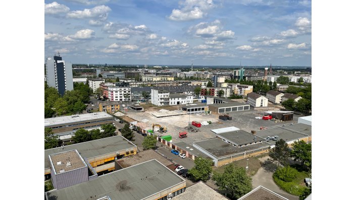 Aufsicht auf die Baustelle