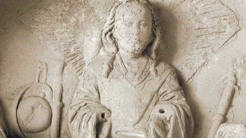 Heinrich Brabender, Epitaph des Kanonikers Reyner van Velen (gest. 1526), Emmaus-Mahl, 1526, Münster, St. Paulus Dom, Kreuzgang (Bild: TH Köln - CICS - Susanne Wegmann) Heinrich Brabender, Epitaph des Kanonikers Reyner van Velen (gest. 1526), Emmaus-Mahl, 1526, Münster, St. Paulus Dom, Kreuzgang (Bild: TH Köln - CICS - Susanne Wegmann)