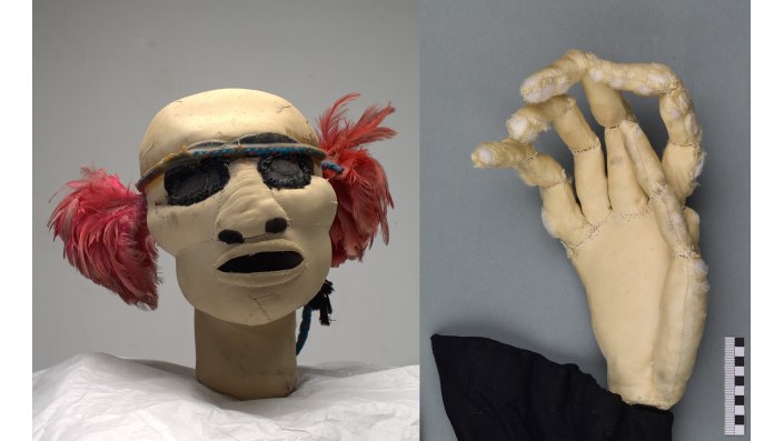 Die kinetische Plastik Othello & Desdemona verbindet Eva Aepplis textile Figuren mit einer motorisierten Maschine Jean Tinguelys, die sie auf Knopfdruck „lebendig werden“ lässt. Gravierende Zustandsveränderungen führten 2019 zur konservatorisch begründeten Entscheidung, die Figuren vorerst von der Maschine zu trennen. Mit dem Ziel, ein Konzept zu Erhaltung und künftigen Präsentation zu entwickeln, erfolgte die Untersuchung der textilen Figuren im Rahmen eines MA-Projektes. Zur Schließung von Fehlstellen in den Seidengeweben werden neue Verfahren unter Verwendung von Seidenvlies entwickelt und an Probekörpern getestet, bevor sie auf der fragilen „Seidenhaut“ zum Einsatz kommen können.