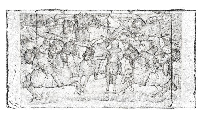 Reliefdarstellung an der Ulrepforte. Punktewolke als Ergebnis eines 3D-Scans.