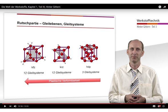 Video-Ausschnitt Online-Vorlesung Modul Werkstofftechnik