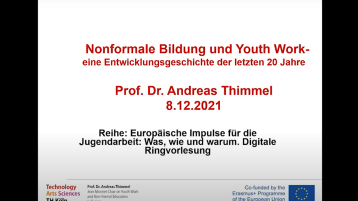Vortrag Nonformale Bildung Youth Work (Bild: Prof. Dr. Andreas Thimmel)