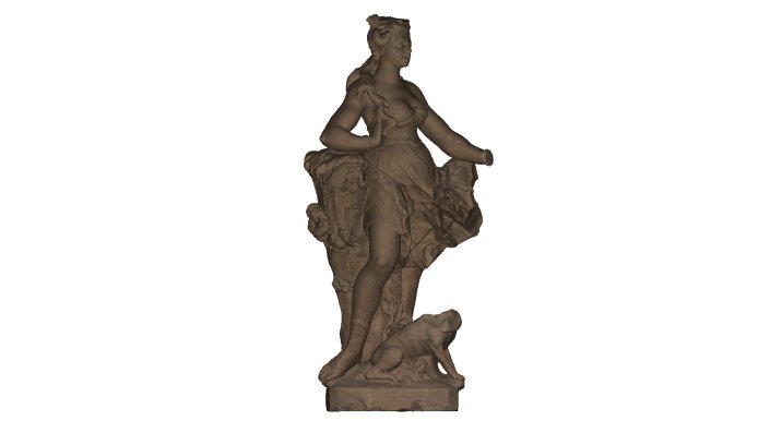 Texturiertes 3D-Modell der Diana (Mond) Figur