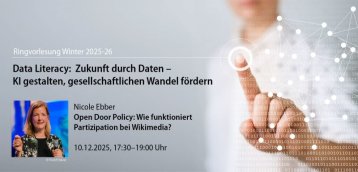 Nicole Ebber zum Thema „Open Door Policy: Wie funktioniert Partizipation bei Wikimedia?“