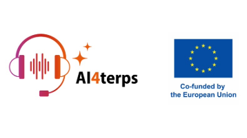 Projekt-Logo AI4terps mit Kopfhörer und Logo zur EU-Förderung (Bild: Bild: Anna Wöffen, TH Köln)