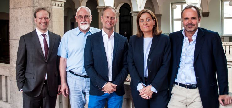 Mitglieder der Fachgruppe (von links nach rechts): Prof. Dr. Kai Thürbach, Prof. Dr. Rolf Franken, Prof. Dr. Christian Zabel, Prof. Dr. Annette Blöcher, Prof. Dr. Christian Rennert (Bild: TH Köln)