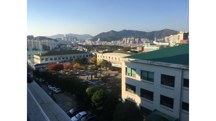 Ausblick von der Tongmyong University, Busan, Südkorea