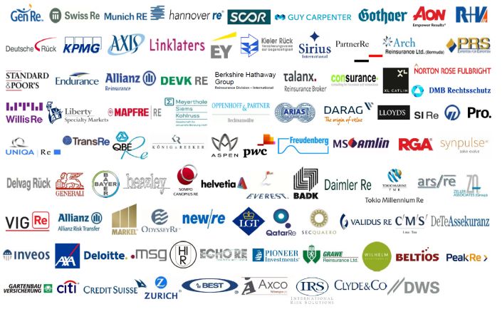 Logos der mitwirkenden Unternehmen des Förderkreises Rückversicherung Logos der mitwirkenden Unternehmen des Förderkreises Rückversicherung