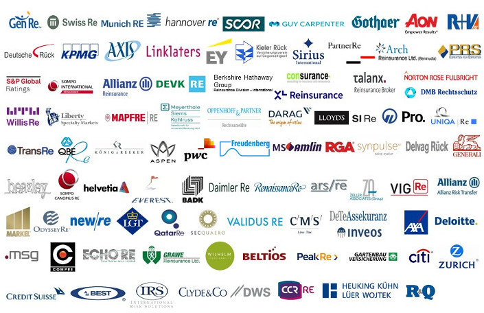 Logos der mitwirkenden Unternehmen des Förderkreises Rückversicherung Logos der mitwirkenden Unternehmen des Förderkreises Rückversicherung