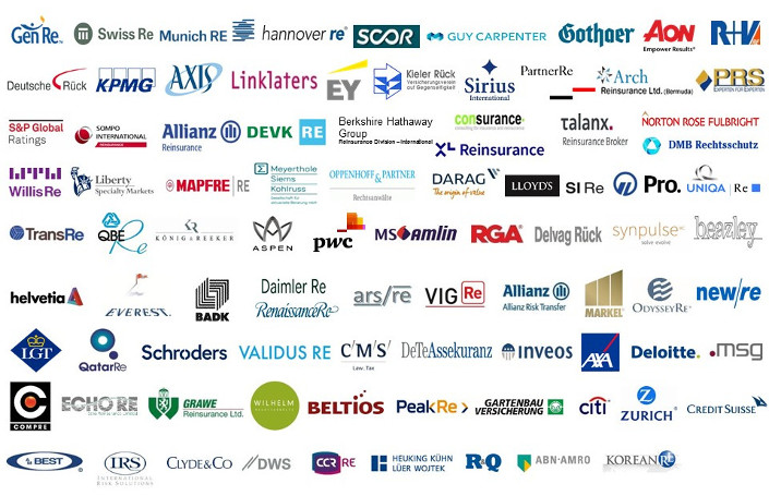 Logos der mitwirkenden Unternehmen des Förderkreises Rückversicherung Logos der mitwirkenden Unternehmen des Förderkreises Rückversicherung