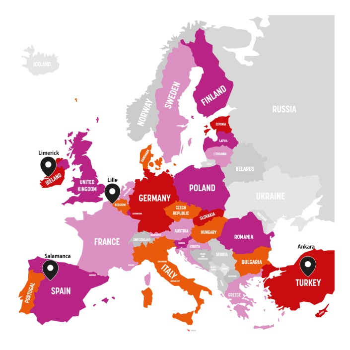 Map with partner universities of ivwKöln Map with partner universities of ivwKöln
