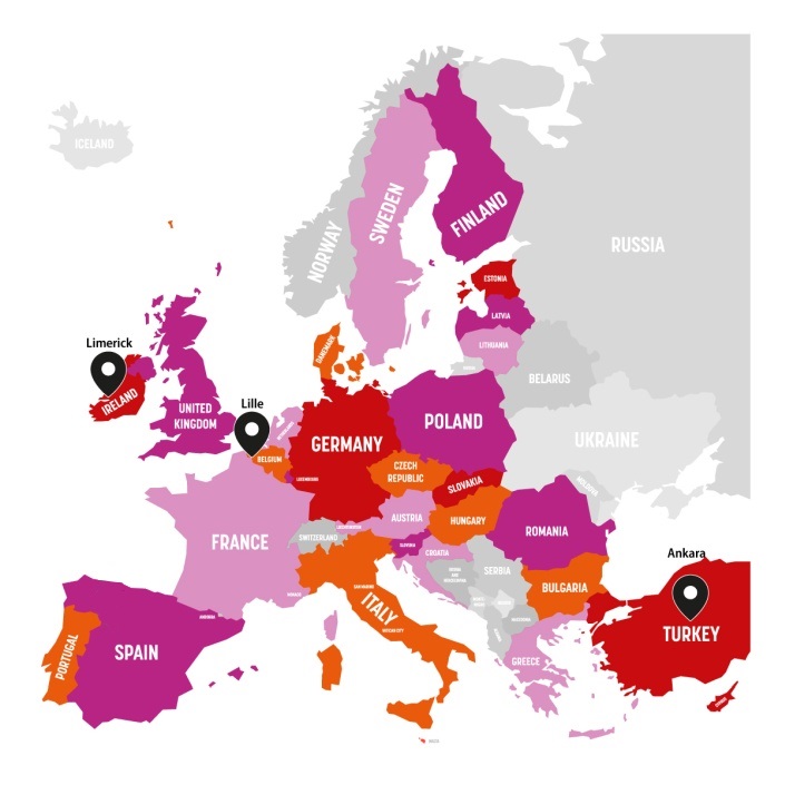 Map with partner universities of ivwKöln Map with partner universities of ivwKöln