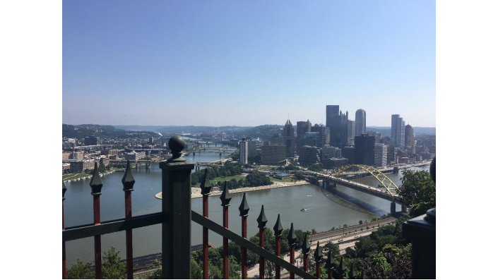 Aussicht vom Mount Washington auf das Stadtzentrum von Pittsburgh