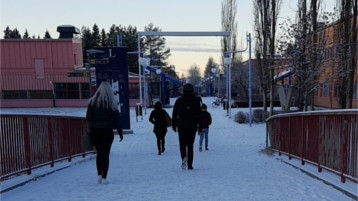 Fußgängerbrücke zur Luleå University of Technology (Bild: Kubicki / TH Köln)