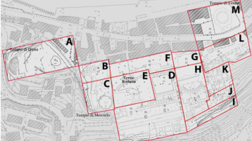 Planzeichnung des Archäologischen Parks von Baiae