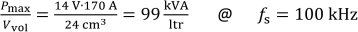 Equation 7: Calculation of power density (4-phase CI)