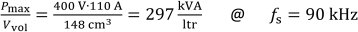 Equation 4: Calculation of power density (2-phase CI)