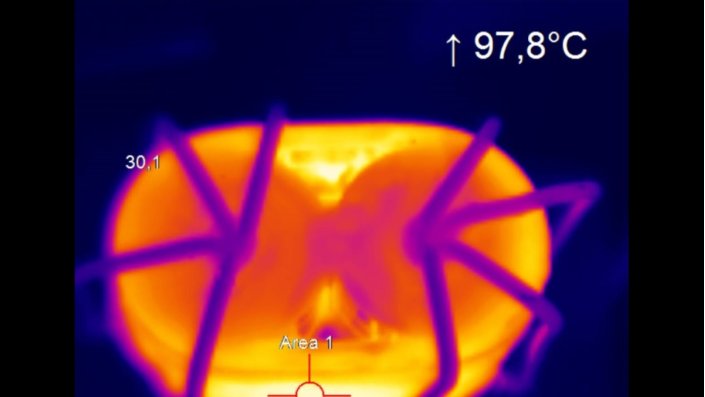 Thermal image at critical duty cycle of d = 0.5