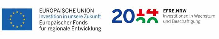 Gefördert aus Mitteln des Europäischen Fonds für regionale Entwicklung (EFRE) und gefördert durch das NRW EFRE-Programm