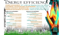 Program of the Energy Efficieny Workshop 2009 (Bild: W. Schellong, TH Köln)