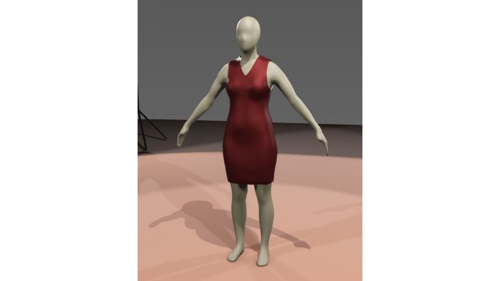 In SkEtch3D erstelltes rotes Kleid