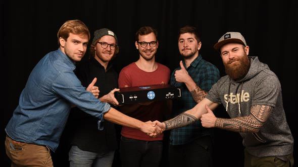 Teammitglieder Masterprojekt MIDI MRX64 (v.l.n.r. Johannes Schmidt, Bastian Werner, Matthias Schäfer, Sebastian Heck und Christian Krebs) 