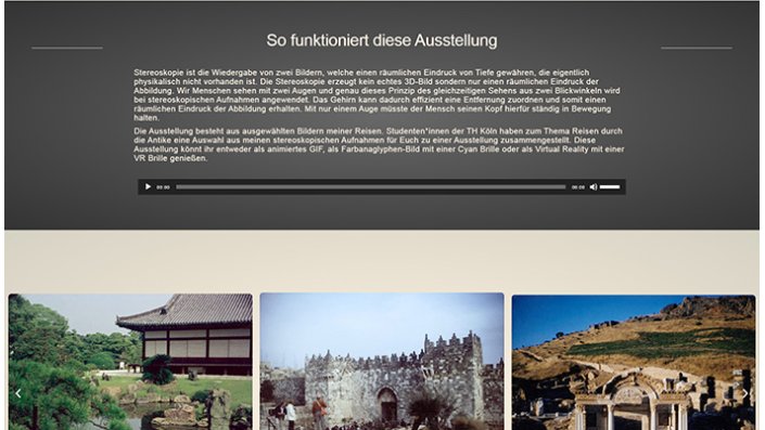 Screenshot Startseite Website - Hatlé 3d online Ausstellung - Um die Welt mit Karl-Heinz Hatlé