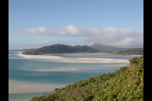 Blick auf Sand- und Meereslandschaft