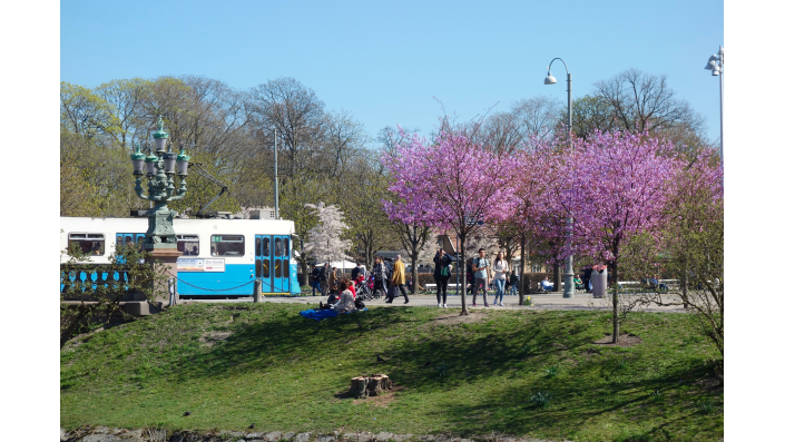 Kungsportplatsen in the center of Gothenburg during spring time