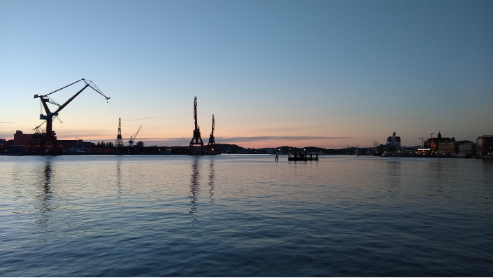 View to Hisingen (the 'Schäl Sick' of Gothenburg) from the Habour