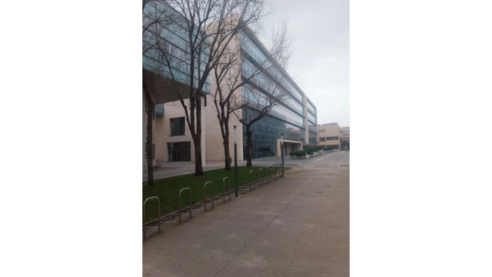 Outside the faculty building 