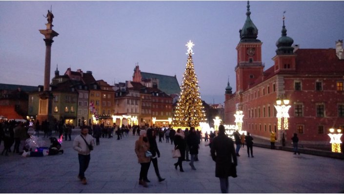 Warschauer Altstadt im Winter