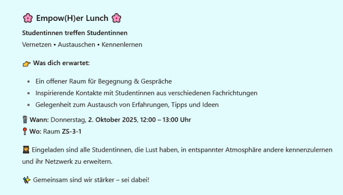 Frauen-Lunch 2. Oktober 2025 Frauen-Lunch 2. Oktober 2025