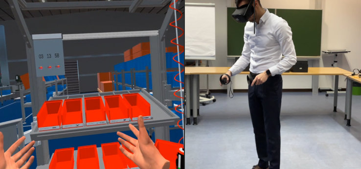 Virtuelle_Lernfabrik_IFP_Anwendung_VR-Brille_VR_Real (Bild: TH Köln)