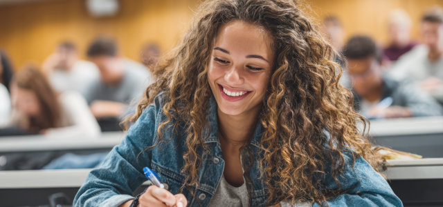 Studentin im Hörsaal (Bild:Adobe Stock)