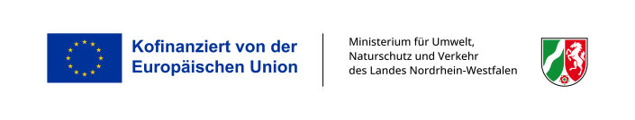 Logos der Europäischen Union und des Ministeriums für Umwelt, Naturschutz und Verkehr des Landes Nordrhein-Westfalen