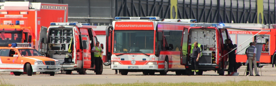 Flughafenfeuerwehr im Einsatz (Bild: Labor für Großschadensereignisse/FH Köln)