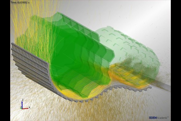 Prozesssimulation am Dreschkorb (Mock-Up)