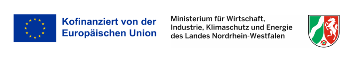 Kofinanziert von der Europäischen Union, Ministerium für Wirtschaft, Industrie, Klimaschutz und Energie des Landes Nordrhein-Westfalen