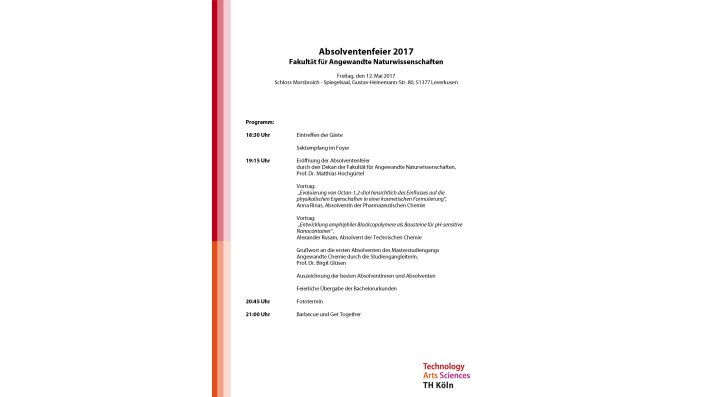 Absolventenfeier 2017 Programm