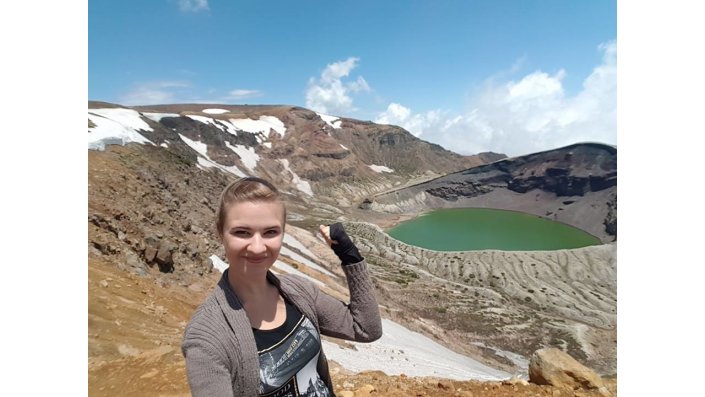 Jennifer Danz auf dem Mount Zao in Japan